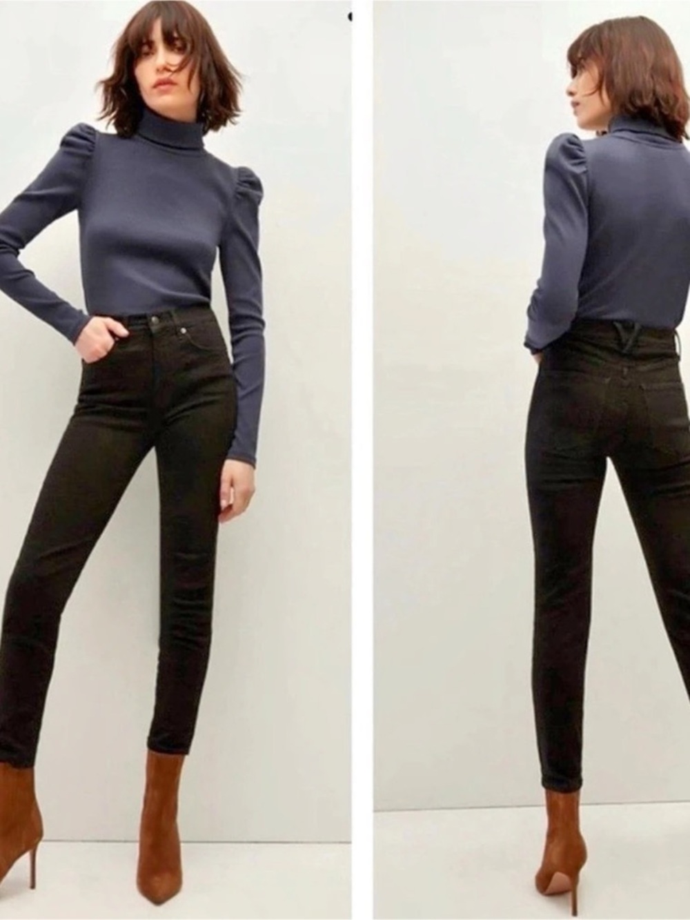 Veronica Beard Brooke 8.5" Skinny Jeans in Raven Black Waist 27 - capsule